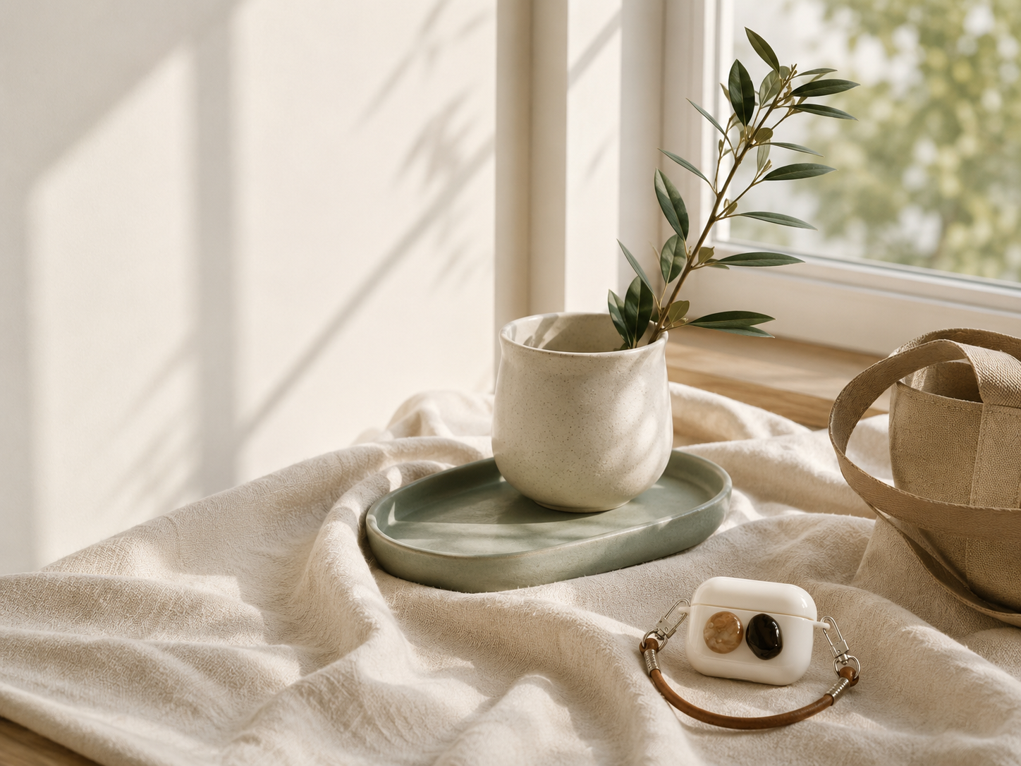 CALYUNE quiet everyday lifestyle scene with soft natural light